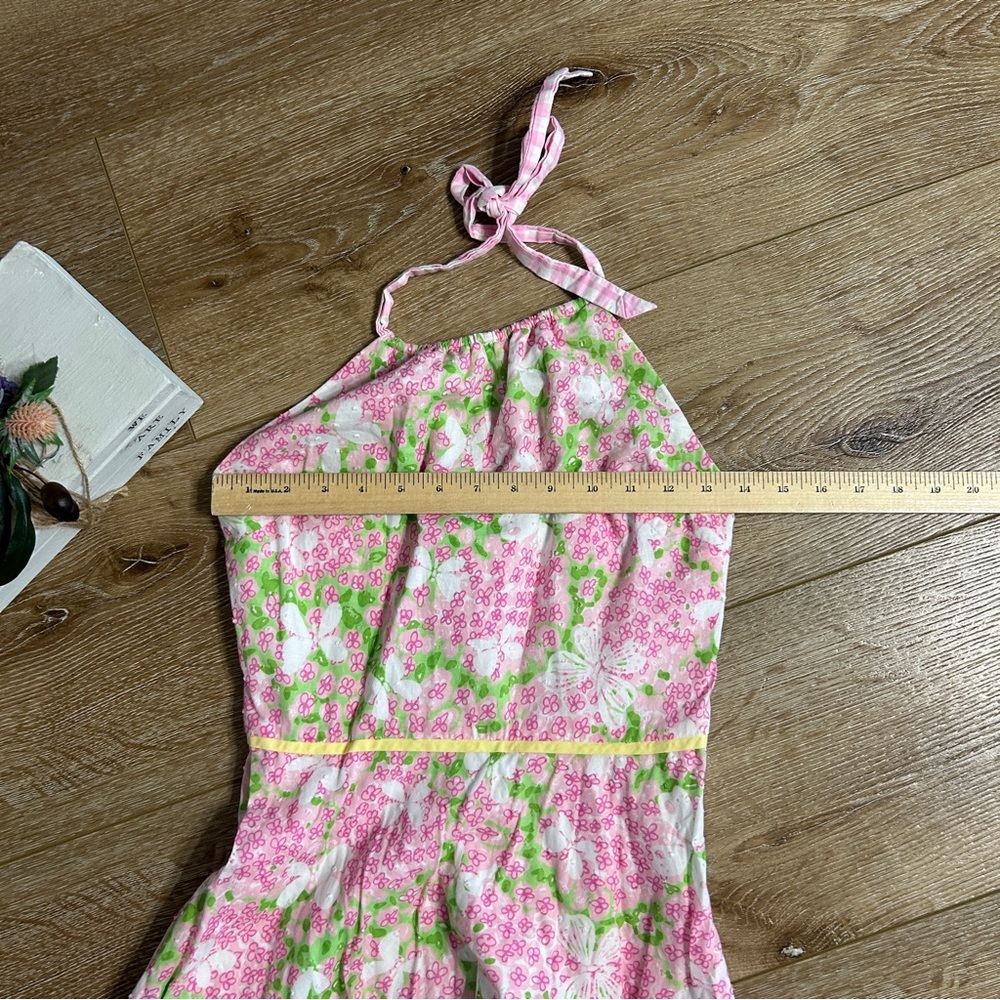 Lily Pulitzer Butterfly Gingham Cotton Lined Halter Dress Size 2 - Picture 8 of 10